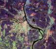 This spaceborne radar image from NASA's Spaceborne Imaging Radar C/X-Band Synthetic Aperture Radar of Belgrade, Serbia, illustrates the variety of land use patterns that can be observed with a multiple wavelength radar system.