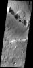 This landslide was formed when part of the channel wall collapsed. This image shows part of Kasei Vallis on Mars as seen by NASA's Mars Odyssey spacecraft.
