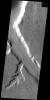 This images shows part of the main channel of Mamers Vallis as well as one of its tributaries on Mars as seen by NASA's Mars Odyssey spacecraft.