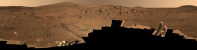This 360-degree view, called the 'McMurdo' panorama, comes from the panoramic camera (Pancam) on NASA's Mars Exploration Rover Spirit. From April through October 2006, Spirit has stayed on a small hill known as 'Low Ridge.'
