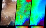 NASA's Terra spacecraft captured these views of the dust and sand that swept over northeast China on March 10, 2004.