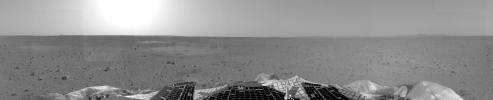 This image from NASA's Mars Exploration Rover Spirit shows the left panorama of the rover's landing site. 