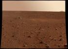 This image was taken by the panoramic camera onboard NASA's Mars Exploration Rover Spirit before it rolled off the lander shows the rocky surface of Mars in 2004.