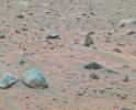NASA's Mars Exploration Rover Spirit's shows the windblown waves of soil that characterize the rocky surface of Gusev Crater, Mars. Ripples are shaped by gentle winds that deposit coarse grains on the tops or crests of the waves.
