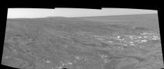 This image shows NASA's Mars Exploration Rover Opportunity sitting along the rim of 'Endurance Crater' in the Meridiani Planum region of Mars on May 15, 2004.
