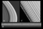 A collection of new ring phenomena, first observed in the sequence of images taken of the dark side of Saturn's rings immediately after NASA's Cassini spacecraft entered orbit, may be evidence of the clumping and aggregation of ring particles.