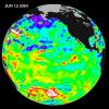Recent sea level height data from NASA's U.S./France Jason altimetric satellite during a 10-day cycle ending June 15, 2004 showed that Pacific equatorial surface ocean heights and temperatures were near neutral.