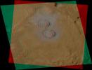 This image shows two holes created by NASA Spirit's rock abrasion tool in a rock dubbed 'Wooly Patch' near the base of the 'Columbia Hills' inside Gusev Crater. 3D glasses are necessary to view this image.