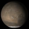 NASA's Mars Global Surveyor shows the Tharsis face of Mars in mid-April 2005.
