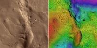 First HiRISE Image of Mars: Topographic Model from Photoclinometry