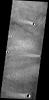 The windstreaks in this image are located on Tharsis volcanic flows northeast of Olympus Mons on Mars as seen by NASA's Mars Odyssey spacecraft.