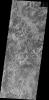 East of Adamas Labyrinthus is this region with a stark contrast between bright and dark surfaces on Mars as seen by NASA's Mars Odyssey spacecraft.