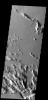 The ridges and infilling lava flows make up the region termed Gordii Sulci on Mars as seen by NASA's Mars Odyssey spacecraft.