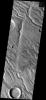 This image from NASA's Mars Odyssey spacecraft shows dissected surface located in highlands between Solis Planum and Aonia Terra. These channels were likely carved by running water.