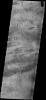 This image from NASA's Mars Odyssey spacecraft shows windstreaks located on lava flows from Arsia Mons.