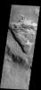 This image from NASA's Mars Odyssey spacecraft shows an unnamed crater west of Hellas Basin