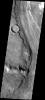 This image from NASA's Mars Odyssey spacecraft shows part of Reull Vallis, a large channel which originates in Promethei Terra and empties into Hellas Basin.