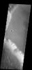 This image from NASA's Mars Odyssey spacecraft shows two diamond-shaped crater on the surface of Mars.