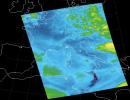 Sulfur dioxide plume from the Mt. Etna Eruption 2002 as seen by the Atmospheric Infrared Sounder (AIRS) instrument onboard NASA's Aqua satellite.