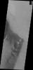 This image from NASA's Mars Odyssey spacecraft shows part of the escarpment of the Olympus Mons volcano on Mars.