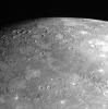 As NASA's MESSENGER spacecraft sped by Mercury on January 14, 2008, the Narrow Angle Camera (NAC) of the Mercury Dual Imaging System (MDIS) captured this shot looking toward Mercury's north pole. 