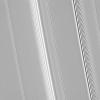 Many features in Saturn's rings are thought to be induced by the gravity of the planet's moons in this image captured by NASA's Cassini spacecraft on Sept. 25, 2008.