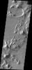 This image from NASA's Mars Odyssey shows fractures in part of Cerberus Fossae on Mars.