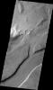 This image from NASA's Mars Odyssey shows a small section of Reull Vallis on Mars.