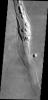 This NASA 2001 Mars Odyssey image of the southwestern flank of Alba Mons shows lava flows and collapse features.