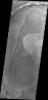 Dunes appear on the floor of Nili Patera, one of the two volcanic calderas of Syrtis Major in this image taken by NASA's 2001 Mars Odyssey.