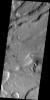 Large fractures have formed 'steps' in this region of Tempe Terra as seen by NASA's Mars Odyssey.