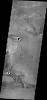 The windstreaks in this image captured by NASA's Mars Odyssey are located on lava flows from Arsia Mons.