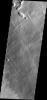 This image from NASA's Mars Odyssey shows a portion of the northeastern flank of Pavonis Mons, one of the large Tharsis volcanoes.