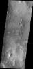 The triple tails of windstreaks behind these small craters in Arabia Terra indicate multiple wind directions in the area in this image from NASA's Mars Odyssey.