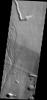 This image captured by NASA's Mars Odyssey shows a portion of the flank of Pavonis Mons.