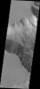 This image from NASA's Mars Odyssey shows the western end of Candor Chasma, including a large landslide deposit.
