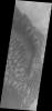 Multiple layers of material are located in Terby Crater in this image from NASA's 2001 Mars Odyssey.
