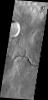 This unnamed channel drains the highland region near Pulawy Crater as seen by NASA's 2001 Mars Odyssey spacecraft.