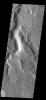 This image captured by NASA's 2001 Mars Odyssey spacecraft is of an unnamed channel located on the northern margin of Terra Cimmeria.
