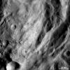 This image from NASA's Dawn spacecraft shows some of the undulating terrain in asteroid Vesta's southern hemisphere.