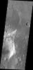 The small channels in this image captured by NASA's Mars Odyssey spacecraft dissect the southern rim of Sklodowska Crater on Mars.