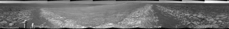 This 3D 360-degree panorama assembled from images taken by the navigation camera on NASA's Mars Exporation Rover Opportunity. The Sol 3000 site is near the northern tip of the Cape York segment of the western rim of Endeavour Crater.