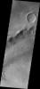 This image NASA's 2001 Mars Odyssey spacecraft shows part of the dune field on the floor of Brashear Crater.