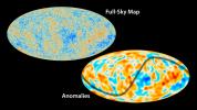 ESA's Planck mission has imaged the oldest light in our universe. The top map shows Planck's all-sky map of the cosmic microwave background, whereas the bottom map shows the largest-scale features of the map.