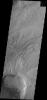 Dark dunes are located on the floor of an unnamed crater inside Firsoff Crater in this image captured by NASA's 2001 Mars Odyssey spacecraft.