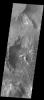 This image captured by NASA's 2001 Mars Odyssey spacecraft shows part of the sand sheet and dunes on the floor of Rabe Crater.