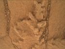 This image from the Mars Hand Lens Imager (MAHLI) camera on NASA's Curiosity Mars rover shows an example of a type of geometrically distinctive feature that researchers are using Curiosity to examine at a mudstone outcrop at the base of Mount Sharp.