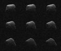 These radar images of comet P/2016 BA14 were taken on March 22, 2016, by scientists using an antenna of NASA's Deep Space Network at Goldstone, CA. At the time, the comet was about 2.2 million miles (3.6 million kilometers) from Earth.