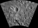 This image of Eusebia AV-L-27, from the atlas of the giant asteroid Vesta, was created from images taken as NASA's Dawn mission flew around the object, also known as a protoplanet.