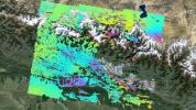 This deformation map from NASA's ARIA project shows surface displacements around Kathmandu, the April 25, 2015, magnitude 7.8 Gorkha earthquake in Nepal.